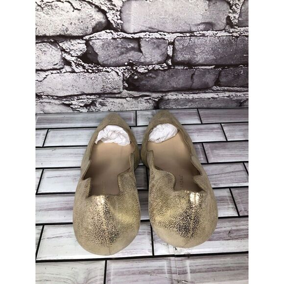 Loeffler Randall Gold Leather Shimmer Pointed Toe High Heels Women 9B US/39.5EU - Picture 4 of 16